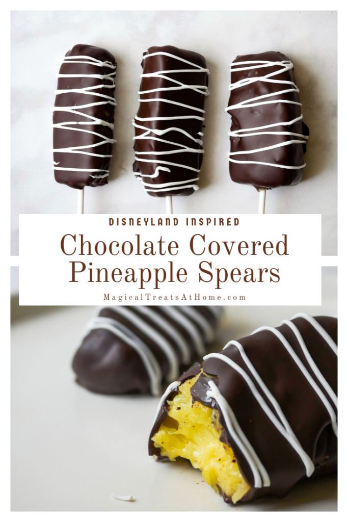 Disneyland Inspired Chocolate Covered Pineapple Spears // magicaltreatsathome.com