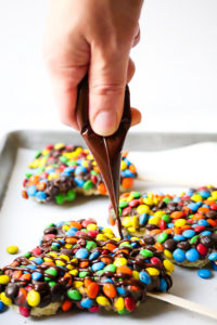 Mickey M&M's Rice Krispie Treat // magicaltreatsathome.com