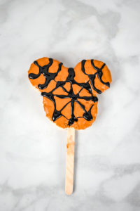 Mickey Mouse Spider Web Rice Krispie Treat // magicaltreatsathome.com