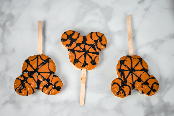 Mickey Mouse Spider Web Rice Krispie Treat // magicaltreatsathome.com