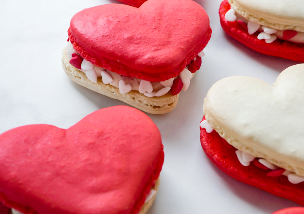 Heart Macarons for Valentine's Day // magicaltreatsathome.com