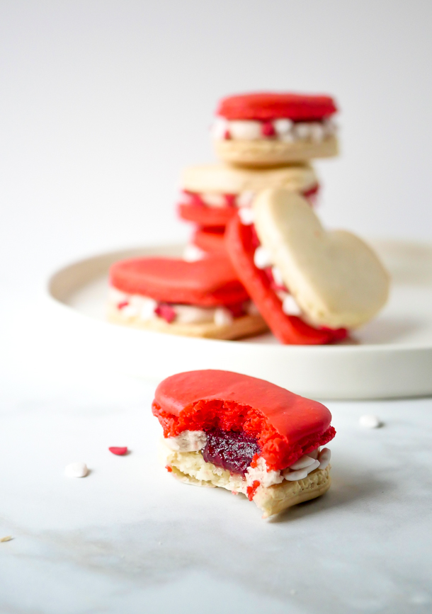 Heart Macarons for Valentine's Day // magicaltreatsathome.com