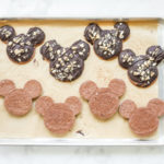 Mickey Caramel-Peanut-Milk Chocolate Macaron // magicaltreatsathome.com