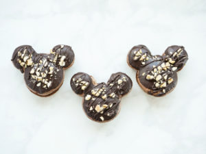 Mickey Caramel-Peanut-Milk Chocolate Macaron // magicaltreatsathome.com