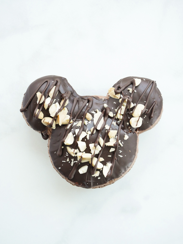 Mickey Caramel-Peanut-Milk Chocolate Macaron // magicaltreatsathome.com