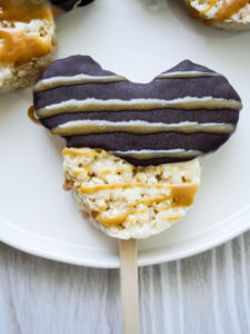 Mickey Mouse Caramel Chocolate Crispy Treat // magicaltreatsathome.com