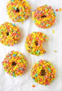 Fruity Pebbles Doughnuts // magicaltreatsathome.com