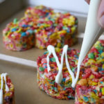 Mickey Mouse Fruity Pebble Crispy Treats // magicaltreatsathome.com